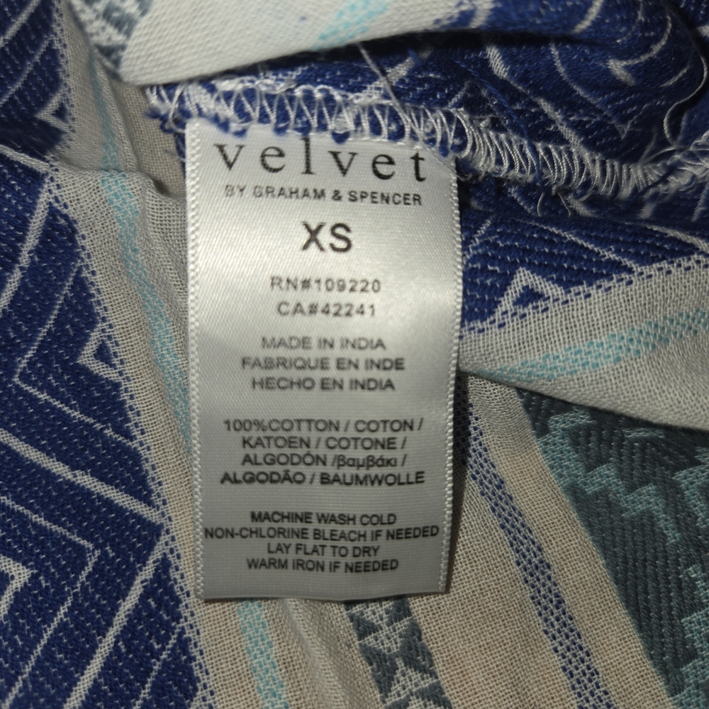 Velvet by Graham & Spencer Kimmy Boho Top Aztec Size XS NWT - Picture 6 of 7